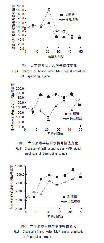 低场核磁共振技术研究钙处理对大平顶枣保鲜效果